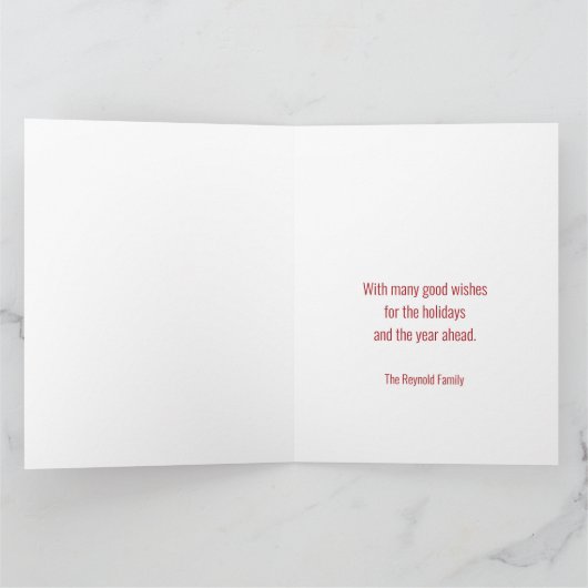 Peace Love Joy Merry kerstregenboogfoto Kaart (Binnen)