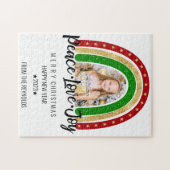 Peace Love Joy Merry kerstregenboogfoto Legpuzzel (Horizontaal)