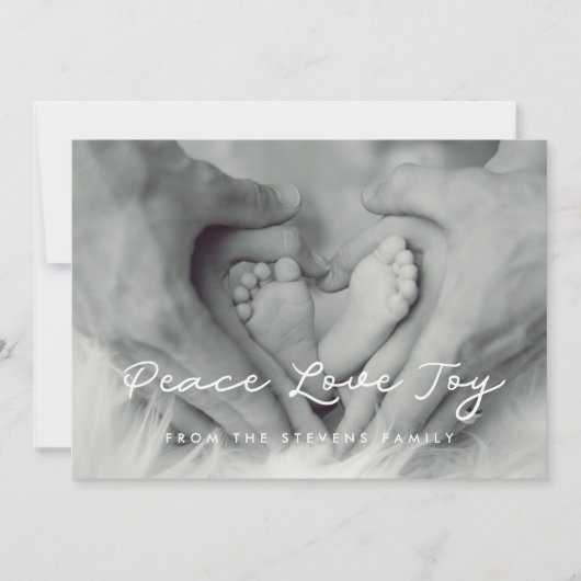 Peace Love Joy Minimalistische Vakantie Fotokaart Feestdagenkaart (Voorkant)