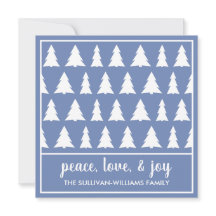 Peace Love Joy Modern Blue Tree Patroon