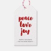 Peace Love Joy Modern Holiday Cadeaulabel (Voorkant)