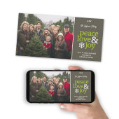 Peace Love & Joy - Moderne foto Feestdagenkaart