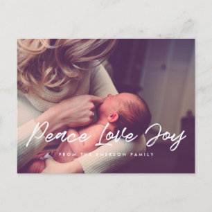 Peace Love Joy moderne vakantiefoto Briefkaart