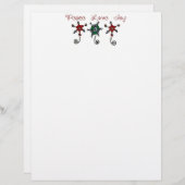 Peace Love Joy Ornamenten kerstbriefpapier (Voorkant / Achterkant)