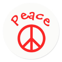 Peace, Love, Joy Peace Sign - Circle Sticker