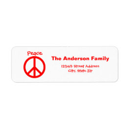 Peace, Love, Joy Peace Sign — Return Address Label