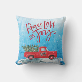 Peace, Love, Joy  Red Truck Kussen