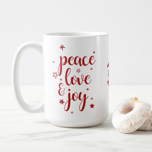 Peace Love Joy Reindeer Koffiemok (Met donut)