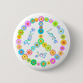 Peace Love Joy Ronde Button 5,7 Cm