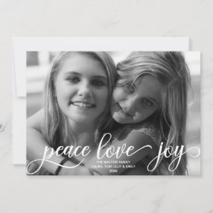 Peace Love Joy Scandinavian Holiday Foto Feestdagenkaart