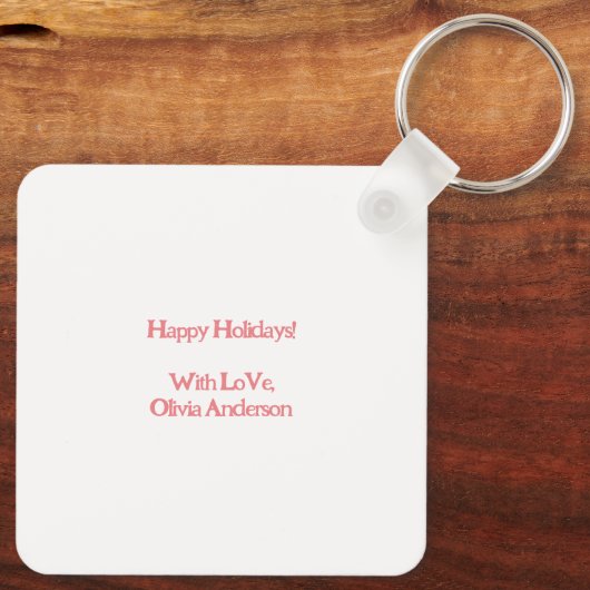 Peace, Love & Joy - Schattigee retro kerstboom Sleutelhanger (Achterkant)