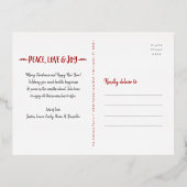 Peace Love Joy Script-kerstfoto Real Gold Folie Feestdagen Briefkaart (Achterkant)