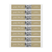 Peace Love Joy Script Photo Holiday Return Address (Vel)