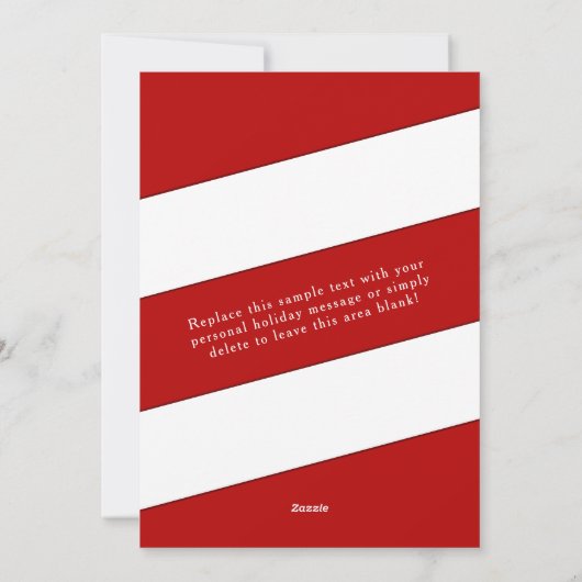 Peace Love Joy Script Red & White-foto met Kerstmi Feestdagenkaart (Achterkant)