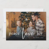 Peace Love Joy Script Volledige foto Feestdagenkaart (Voorkant)
