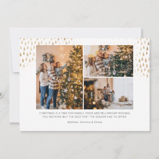 Peace Love Joy Script Volledige Foto Feestdagenkaart (Achterkant)