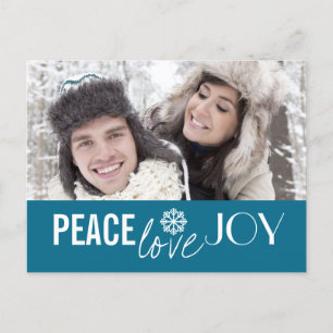 Peace Love Joy Sky Snowflake Vakantie Briefkaarten