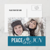 Peace Love Joy Sky Snowflake Vakantie Briefkaarten (Voorkant / Achterkant)