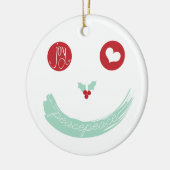 Peace Love Joy Smiling Face Funny Kerstfoto Keramisch Ornament (Links)