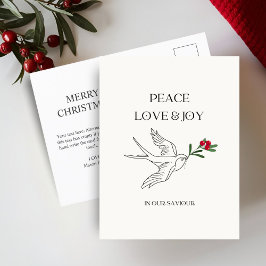 Peace Love Joy Snowbird Kerstpost Briefkaart
