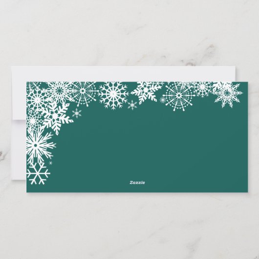 Peace Love Joy - Snowflakes en 1 foto - Blauwgroen Feestdagenkaart (Achterkant)