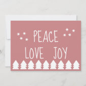 Peace Love Joy |Soft Pink Holiday Card Feestdagenkaart (Voorkant)