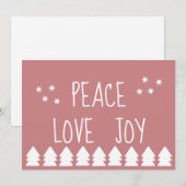 Peace Love Joy |Soft Pink Holiday Card Feestdagenkaart (Voorkant / Achterkant)