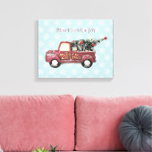 Peace Love & Joy Speelgoed Truck Merry Kerstmis Canvas Afdruk (Insitu (Woonkamer))