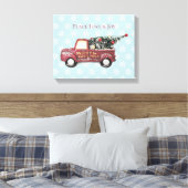 Peace Love & Joy Speelgoed Truck Merry Kerstmis Canvas Afdruk (Insitu (Slaapkamer))