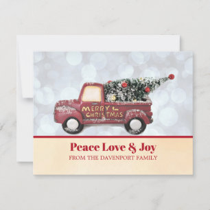 Peace Love & Joy Speelgoed Truck Merry Kerstmis Feestdagenkaart