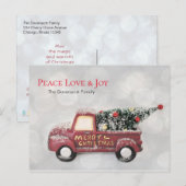 Peace Love & Joy Speelgoed Truck Merry Kerstmis Feestdagenkaart (Voorkant / Achterkant)