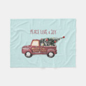 Peace Love & Joy Speelgoed Truck Merry Kerstmis Fleece Deken (Voorkant (Horizontaal))