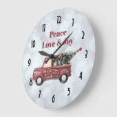 Peace Love & Joy Speelgoed Truck Merry Kerstmis Grote Klok (Hoek)
