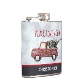 Peace Love & Joy Speelgoed Truck Merry Kerstmis Heupfles (Rechts)