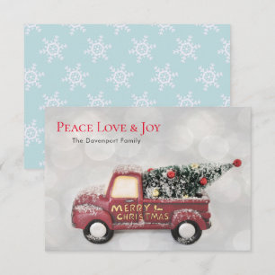 Peace Love & Joy Speelgoed Truck Merry Kerstmis Kaart