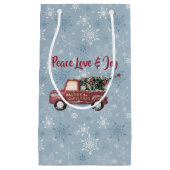 Peace Love & Joy Speelgoed Truck Merry Kerstmis Klein Cadeauzakje (Voorkant)