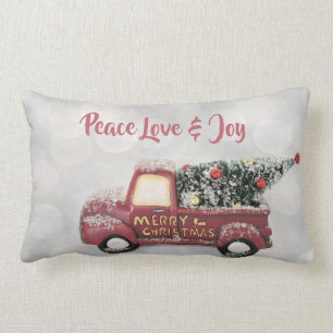 Peace Love & Joy Speelgoed Truck Merry Kerstmis Kussen