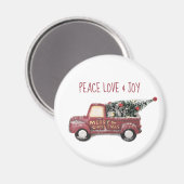 Peace Love & Joy Speelgoed Truck Merry Kerstmis Magneet (Voorkant / Achterkant)