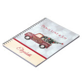 Peace Love & Joy Speelgoed Truck Merry Kerstmis Notitieboek (Linkerzijde)