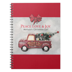 Peace Love & Joy Speelgoed Truck Merry Kerstmis Notitieboek
