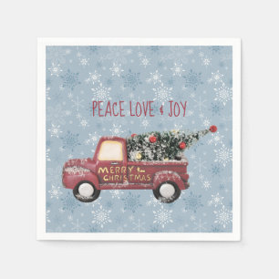 Peace Love & Joy Speelgoed Truck Merry Kerstmis Servetten