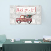 Peace Love & Joy Speelgoed Truck Merry Kerstmis Spandoek (Beurs)