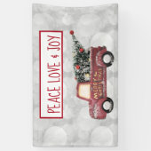 Peace Love & Joy Speelgoed Truck Merry Kerstmis Spandoek (Verticaal)