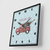 Peace Love & Joy Speelgoed Truck Merry Kerstmis Vierkante Klok (Hoek)