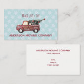 Peace Love & Joy Speelgoed Truck Merry Kerstmis Visitekaartje (Voorkant / Achterkant)