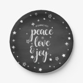 Peace Love Joy Star-kerstfeestdag Papieren Bordje (Voorkant)