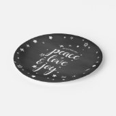 Peace Love Joy Star-kerstfeestdag Papieren Bordje (Gekanteld)