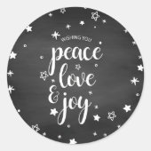 Peace Love Joy Star-kerstfeestdag Ronde Sticker (Voorkant)