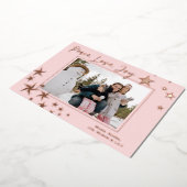 Peace Love Joy Starry Holiday Foto Folie Feestdagenkaart (Gedraaid)