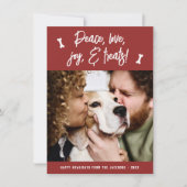 Peace Love Joy Treg doet kerstfeestdag foto Feestdagenkaart (Voorkant)